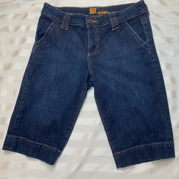 Kut from the Kloth Bermuda Shorts Sz 8 Dark Wash Gold Thread 4 pockets E… - Picture 15 of 15